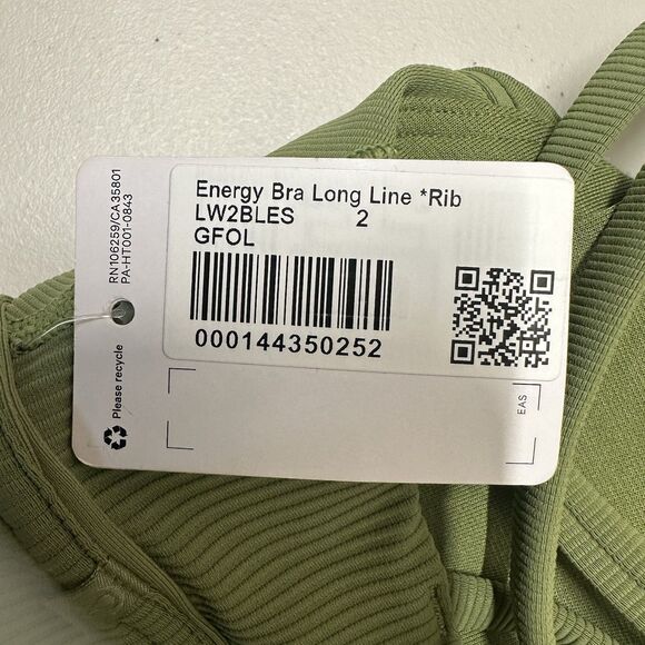 Lululemon Energy Longline Bra Size 2 Ribbed Luxtreme Medium Support B/C Cup NEW - Picture 8 of 14